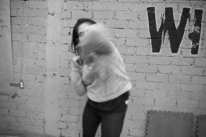 Foto von Eva Lepiz beim Taller Autodefensas Hackfeministas in Oaxaca, Mexiko, 2016.