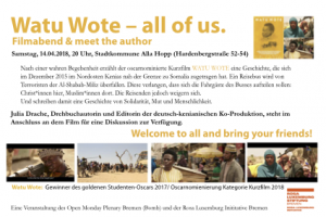 Watu Wote: Gewinner des goldenen Studenten-Oscars 2017/ Oscarnomienierung Kategorie Kurzfilm 2018