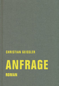 Cover des Buches Christian Geissler: Anfrage. Verbrecher Verlag