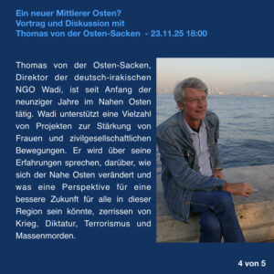 SharePic zur Veranstaltung Ein neuer Mittlerer Osten? Mit Thomas von der Osten Sacken am 23. November 2025, um 18 Uhr in Bremen