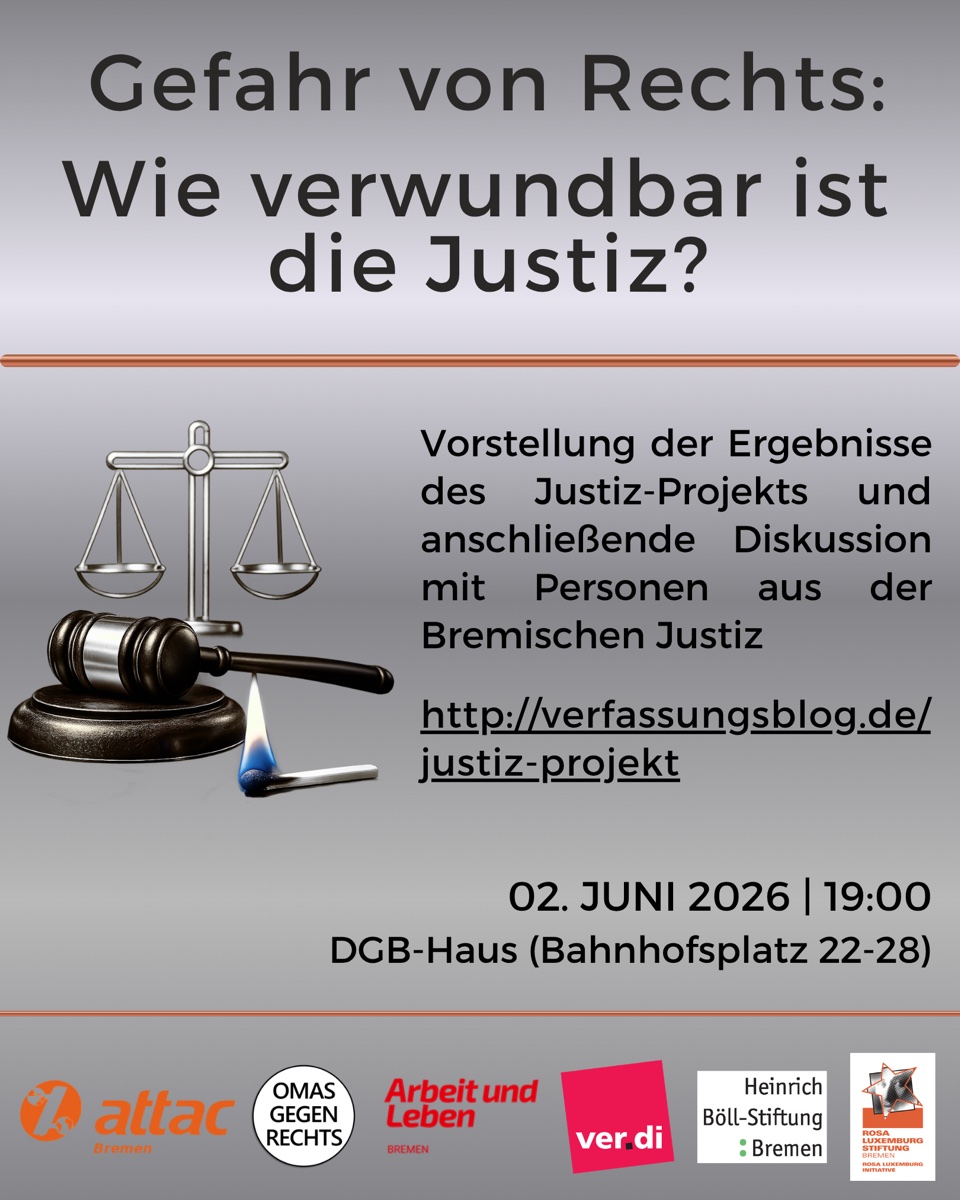 VA Verwundbarkeit der Justiz rechts-populistische Angriffe 02.06.2026 in Bremen